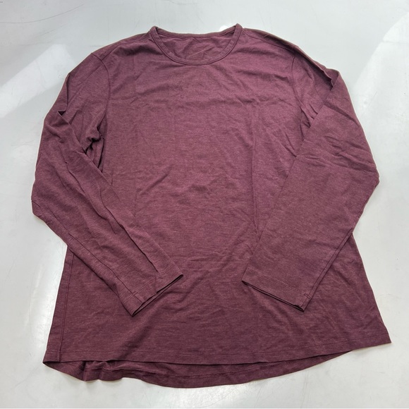 lululemon men’s purple ling sleeve shirt L L54-22 - Picture 2 of 5
